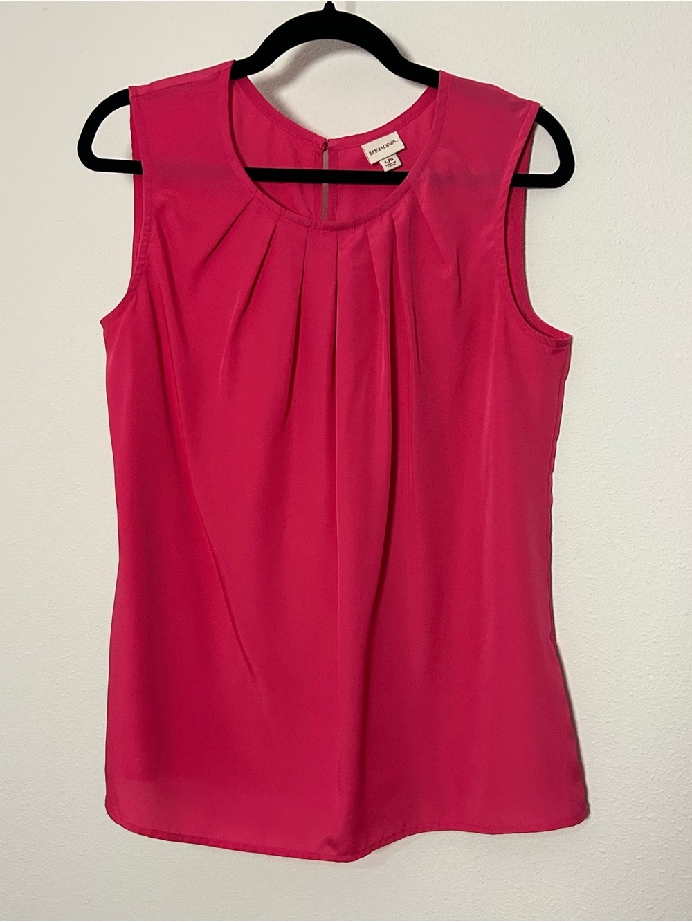 Merona Hot Pink Sleeveless Pleated Shell Top